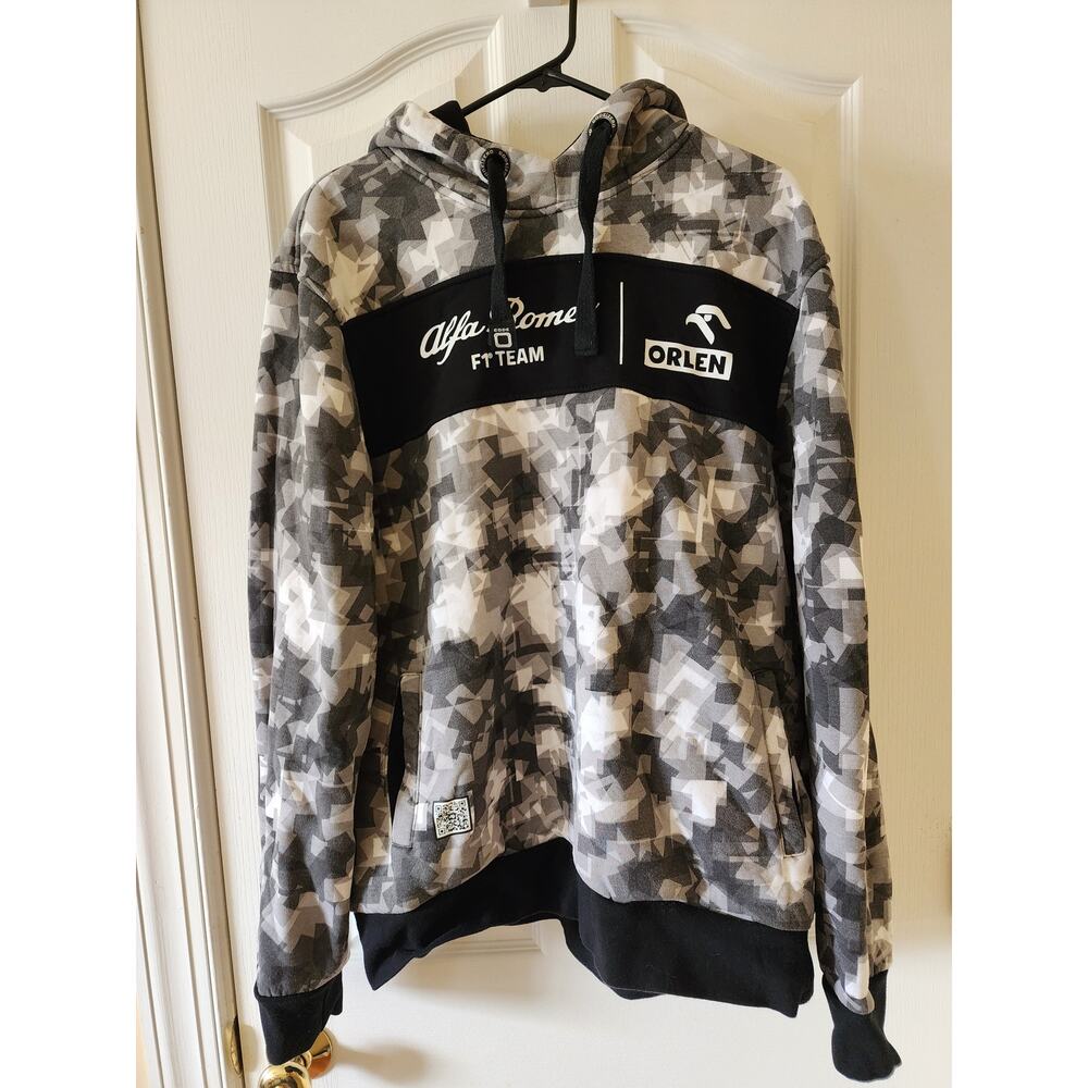 Alfa Romeo F1 ORLEN Sauber Motorsport Hoodie XL Dazzle Gray Black Camo Code Zero